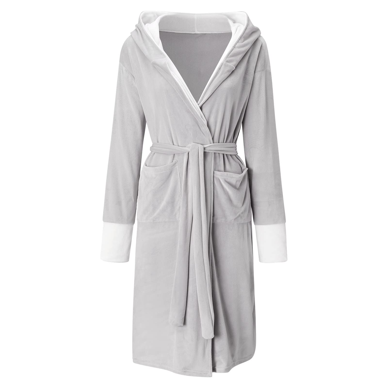Generisch Bademantel Damen Flauschig, Morgenmantel Damen, Fleece Bademäntel für Hausmantel Saunabademantel Schlafanzug Pyjama,Bademantel Herren Fleece