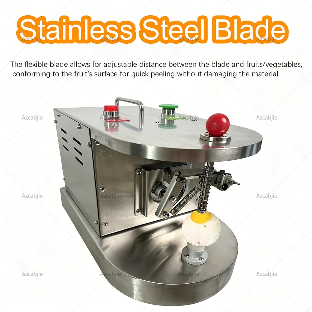 Peladora De Frutas Eléctrica Totalmente Automática De Acero Inoxidable, 500 Unidades/Hora,con Grosor De Pelado Ajustable, Funciona con Melocotones, Limones, Tomates Y Hortalizas De Raíz