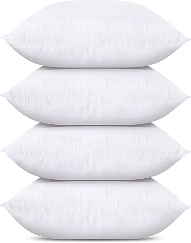 Miniatura 4 de Utopia Bedding Juego de 4 cojines de 20 x 20 pulgadas y 4 unidades de 18 x 18 pulgadas (blanco)