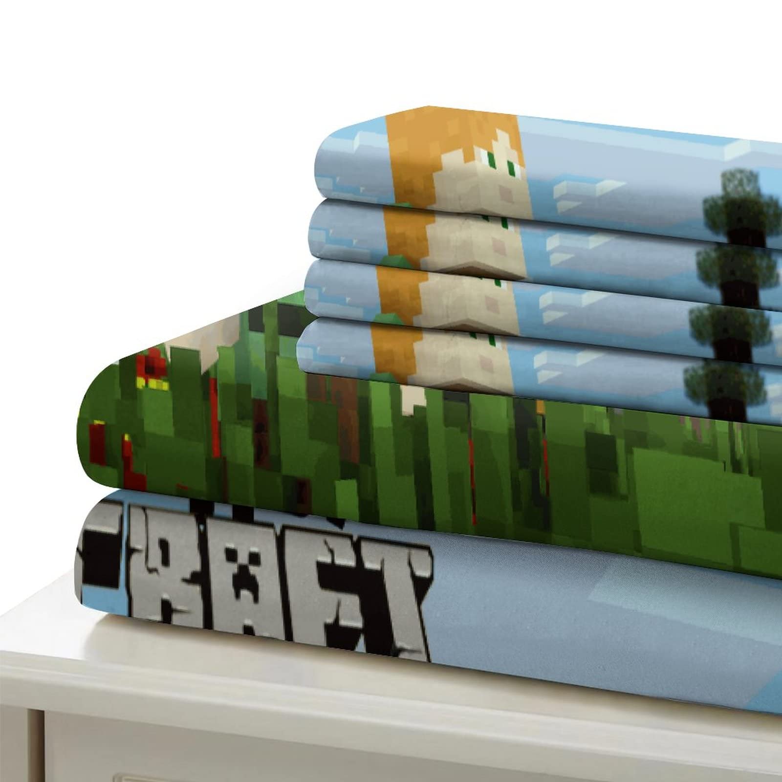 Minecraft Dekbedovertrek Multi - Microvezel - Eenpersoons  140x200 65x65 Cm