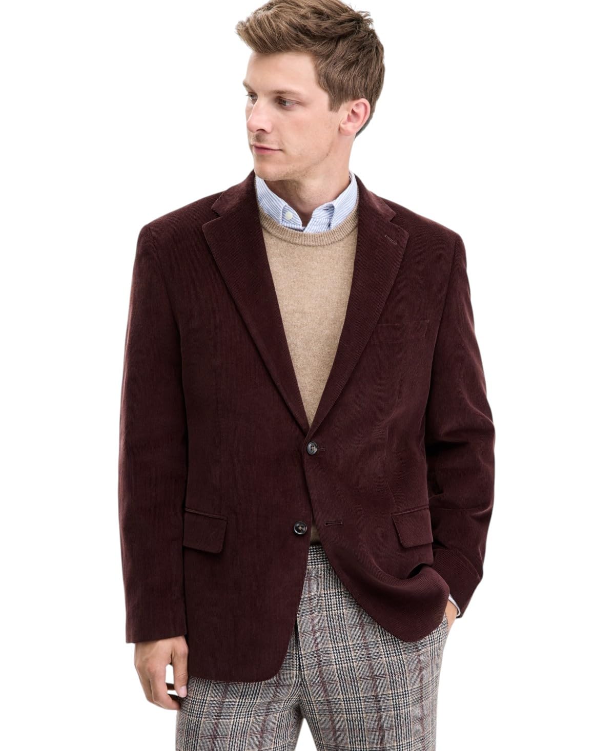Men's Modern-Fit Corduroy Sport Coat Blazer 48 R Chestnut Brown