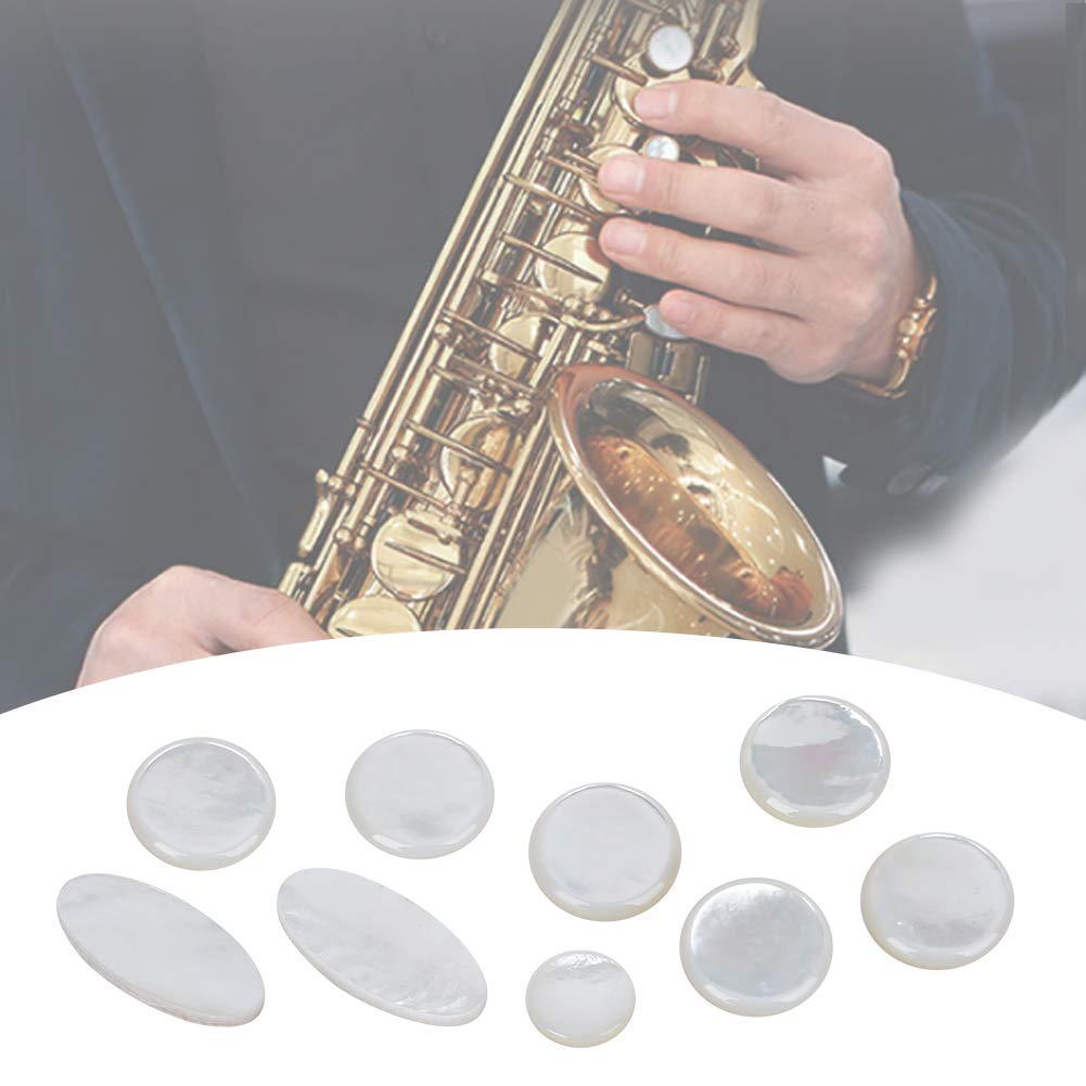 9pcs/set incrustations de touches de touche de saxophone, bouton de doigt pour accessoires de pièces de saxophone sax alto/ténor/soprano