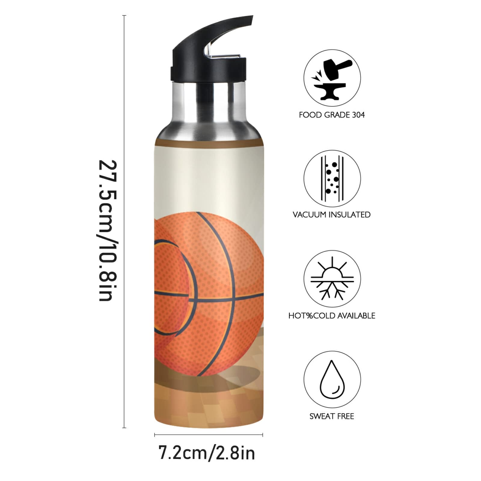 Vnurnrn Weltraum-Alien Trinkflasche 600 Ml – Vakuumisoliert, BPA-frei, Mit Strohhalm | Für Schule, Sport & Outdoor