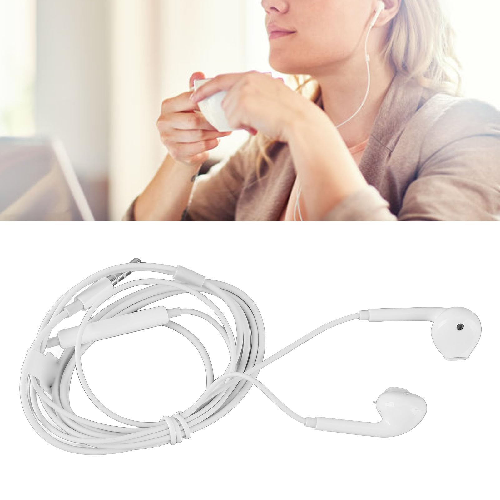 Wired Headphones Volume Control Noise Canceling Professional 3.5mm Wired Headphones for Smartphones