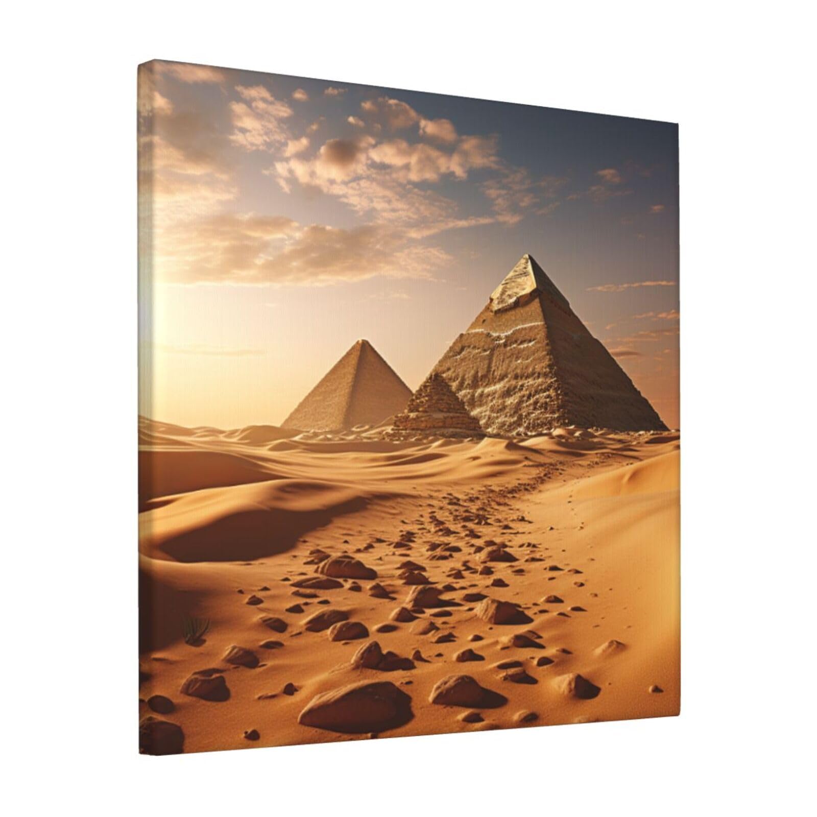 FodPand Pyramid Africa Desert Canvas Wall Art for Living Room Wall Decor 12"x12" Modern Artwork Painting Pictures Hanging Canvas Prints Aesthetic Wall Art for Bedroom Bathroom Office Wallart Decor
