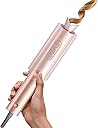 Upgraded Automatic Rotating Curling Iron - TYMO CurlPro Plus Long Barrel Curling Wand for Long Hair, Ceramic Hair Curler for Women, Anti-Scald, Tangle-Free, 600M Ionic, Dual Voltage,Gold Blush, 1 Inch