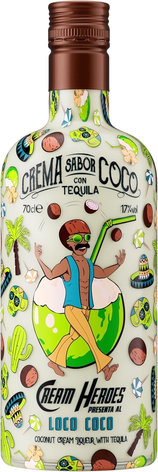 CREAM HEROES | Crema di cocco con tequila | 70 cl/700 ml | Loco Coco