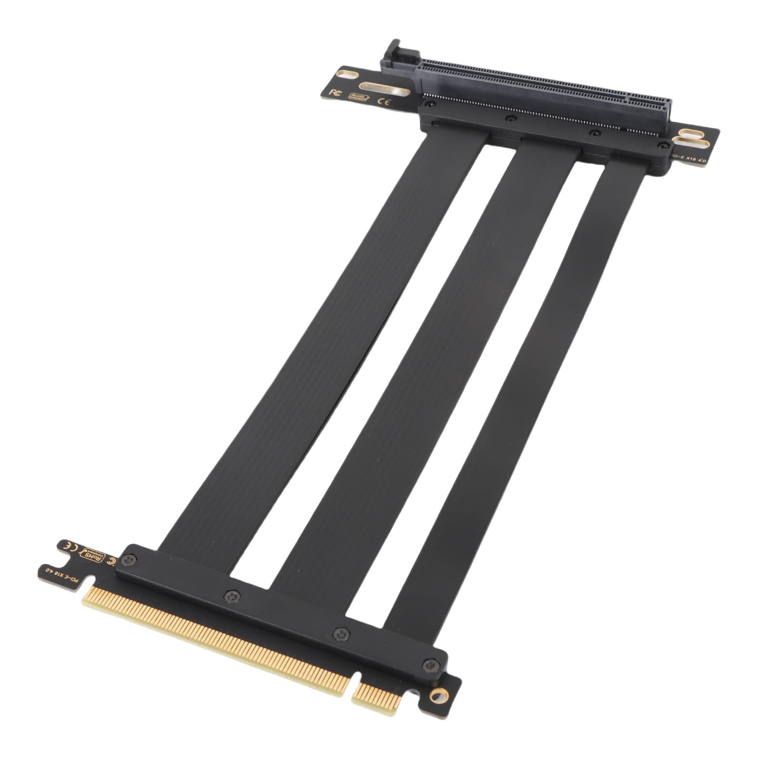 Dioche Kabel PCIe 4.0 PCIe 4.0 X16 Szybki Ekspander Karty rozszerzeń GPU z Kablem Odpornym na Zginanie, Czarny, 11,8 Cala (30cm)