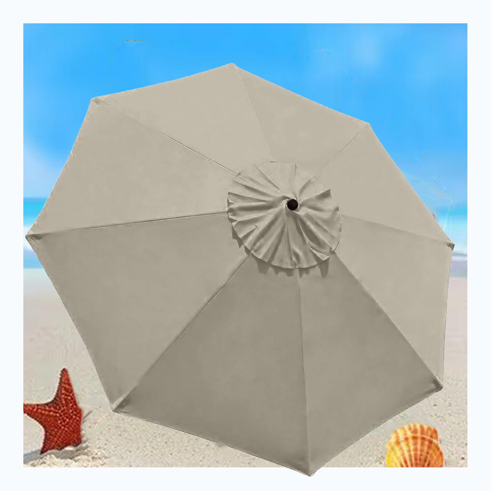 Copertura Ricambio Per Ombrellone 270 Cm | Tessuto Anti-UV 80+ Impermeabile | Per 8 O 6 Montanti - Foto 6