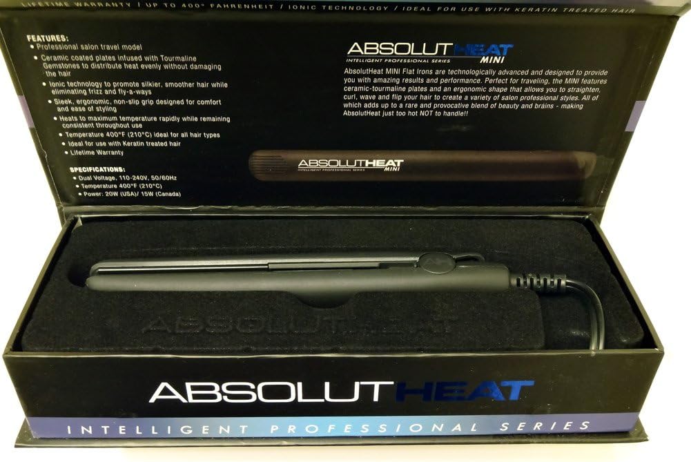 AbsolutHeat Intelligent Professional Series MINI Flat Iron - Black