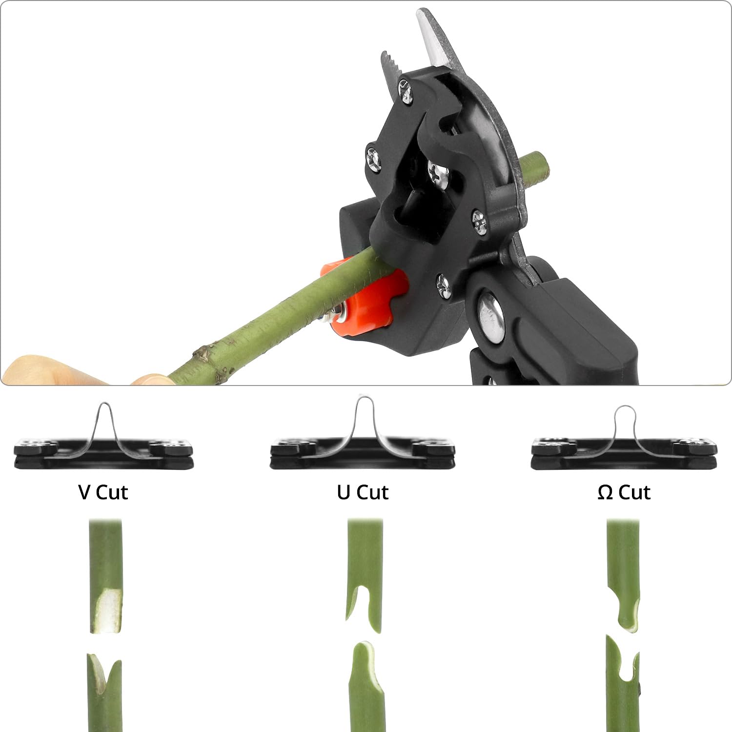 QWORK® Kit d'outils greffoir, Couteau de greffage et ciseaux de greffage avec 3 lames interchangeables et autres accessoires