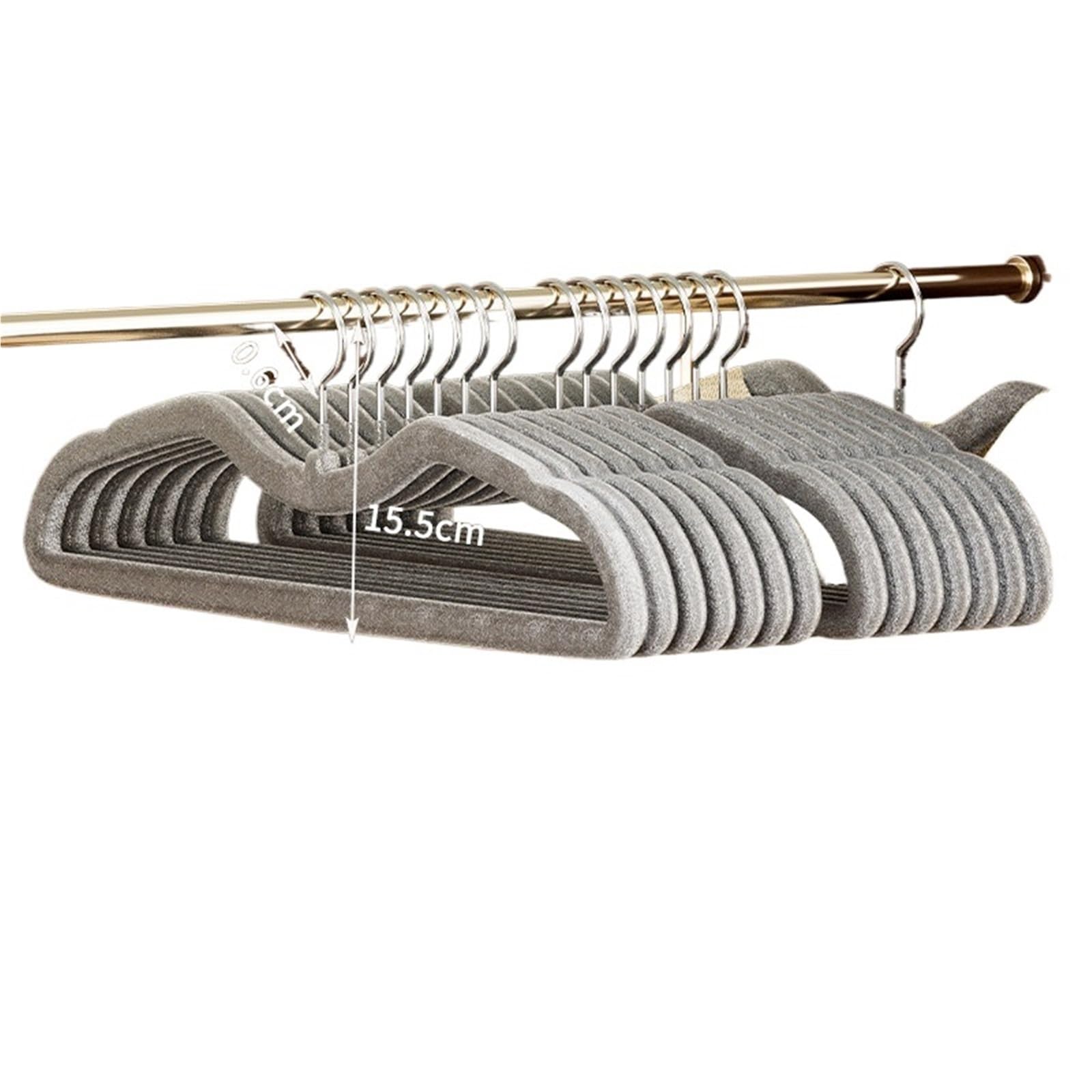 Flocked Hangers Flocked Clothes Hanger No Trace Anti-shoulder Corner Anti-slip Drying Support Special Short-neck For Wardrobe(A02-10PCS)