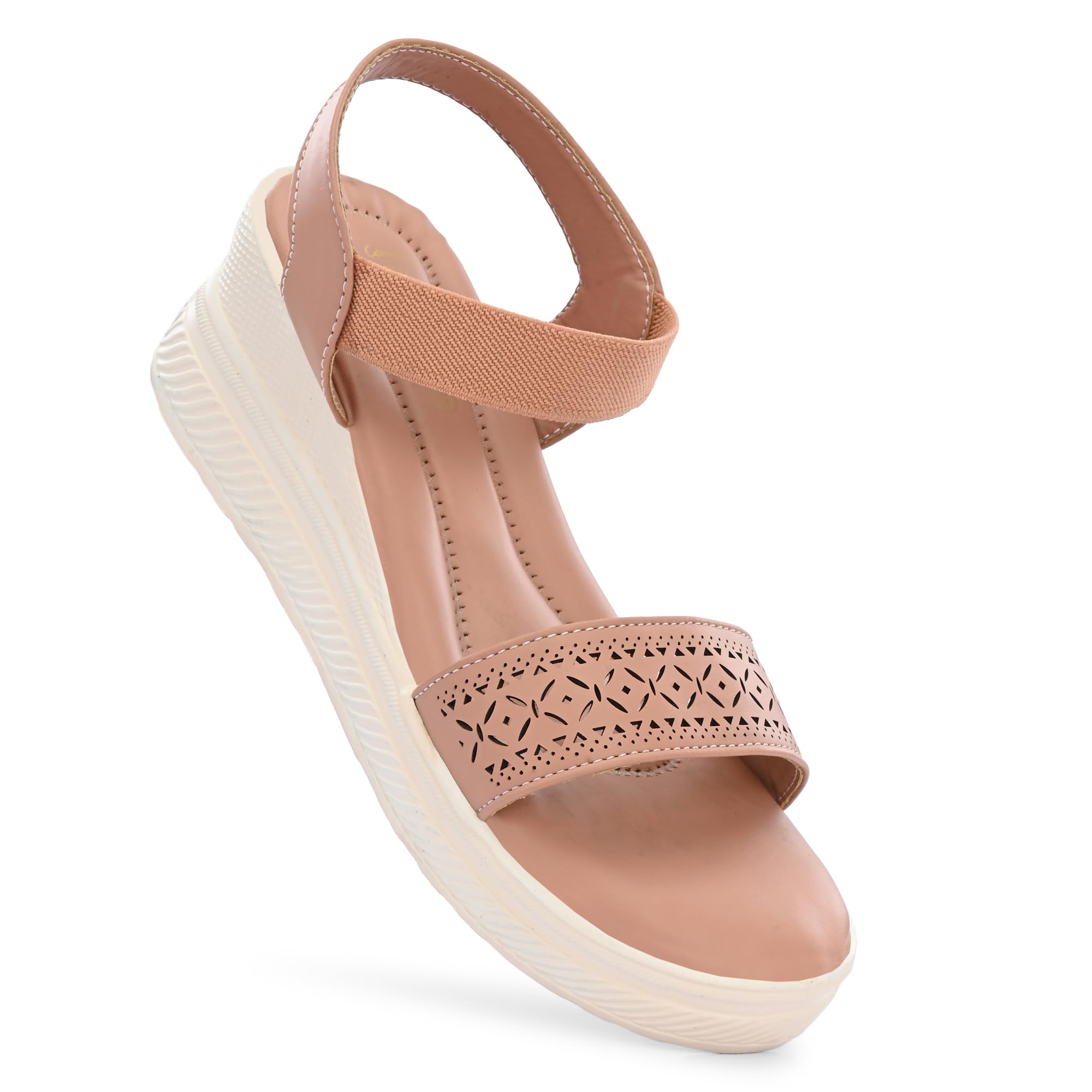 Women’s Wedge Heel Sandals | Open Toe Soft Cushioned Comfort Footwear | Lightweight PVC Sole Synthetic PU Stylish Daily-Wear Party-Wear Slip-On Sandals for Womens-image-43