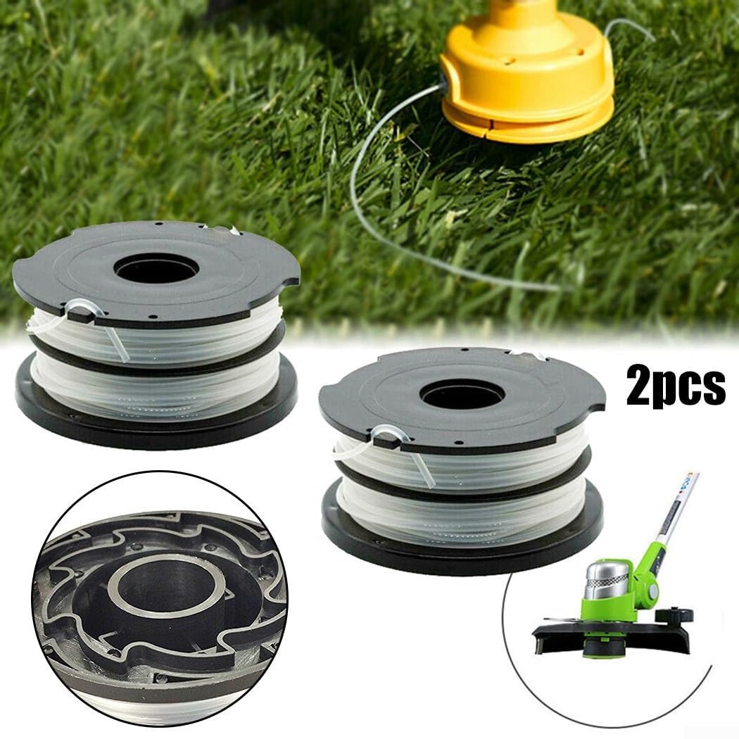Bobine de Rechange pour Fil de débroussailleuse, Lot de 2 bobines et Fils de Rechange for Coupe-Bordures Black & Decker GL315 et Autres