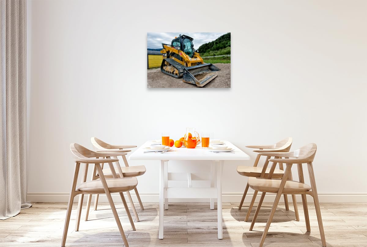 Premium Textil-Leinwand 90 x 60 cm Quer-Format Baumaschinen - Maschinen auf der Baustelle | Wandbild, HD-Bild auf Keilrahmen, Fertigbild auf hochwertigem Vlies, Leinwanddruck von Georg Niederkofler