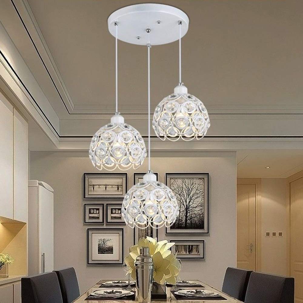 GreeLustr Lampadario A Soffitto LED Cristallo 2 Anelli: 3 Colori Regolabili Per Soggiorno
