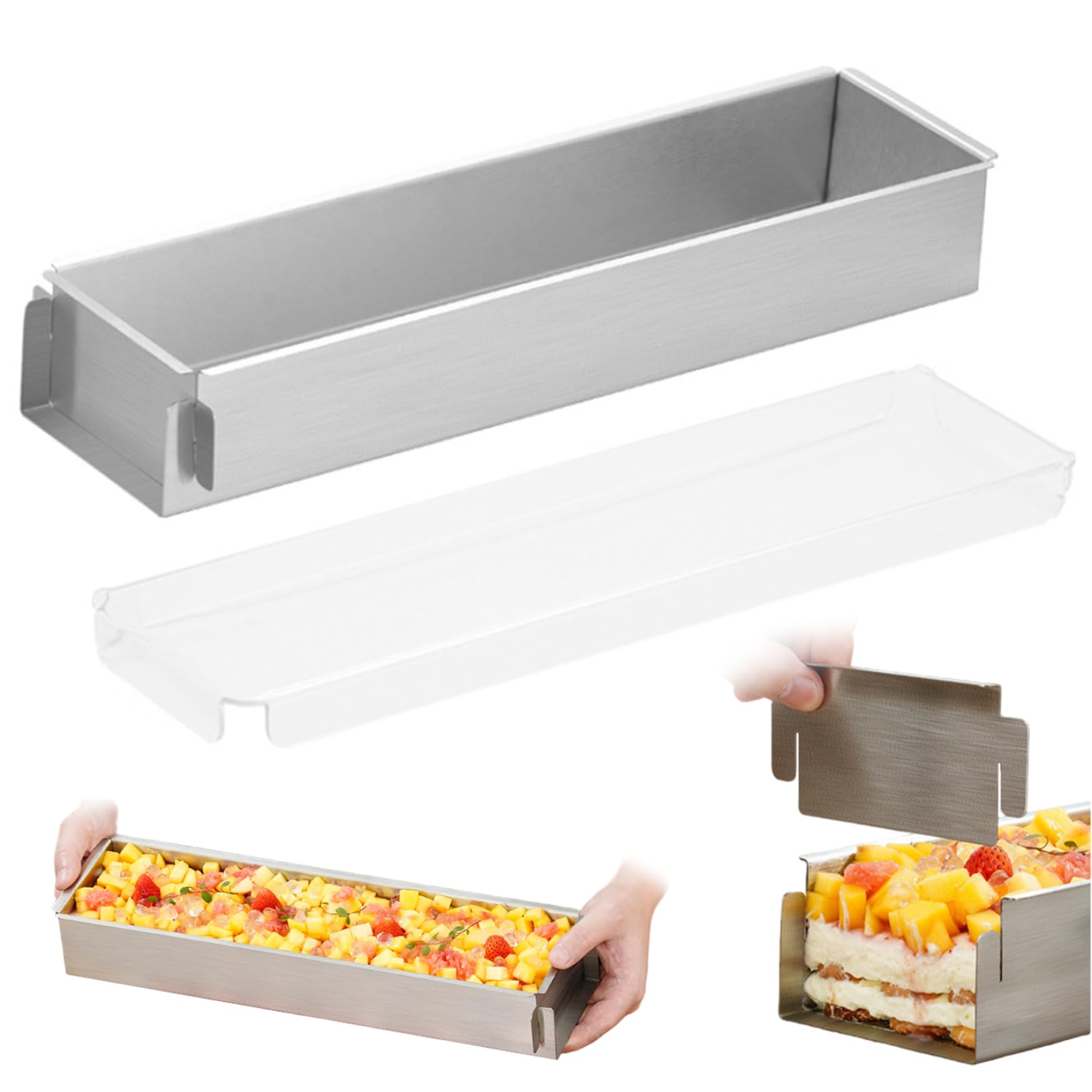 Moule gâteau rectangulaire antiadhésif 30,5cm en acier inoxydable.