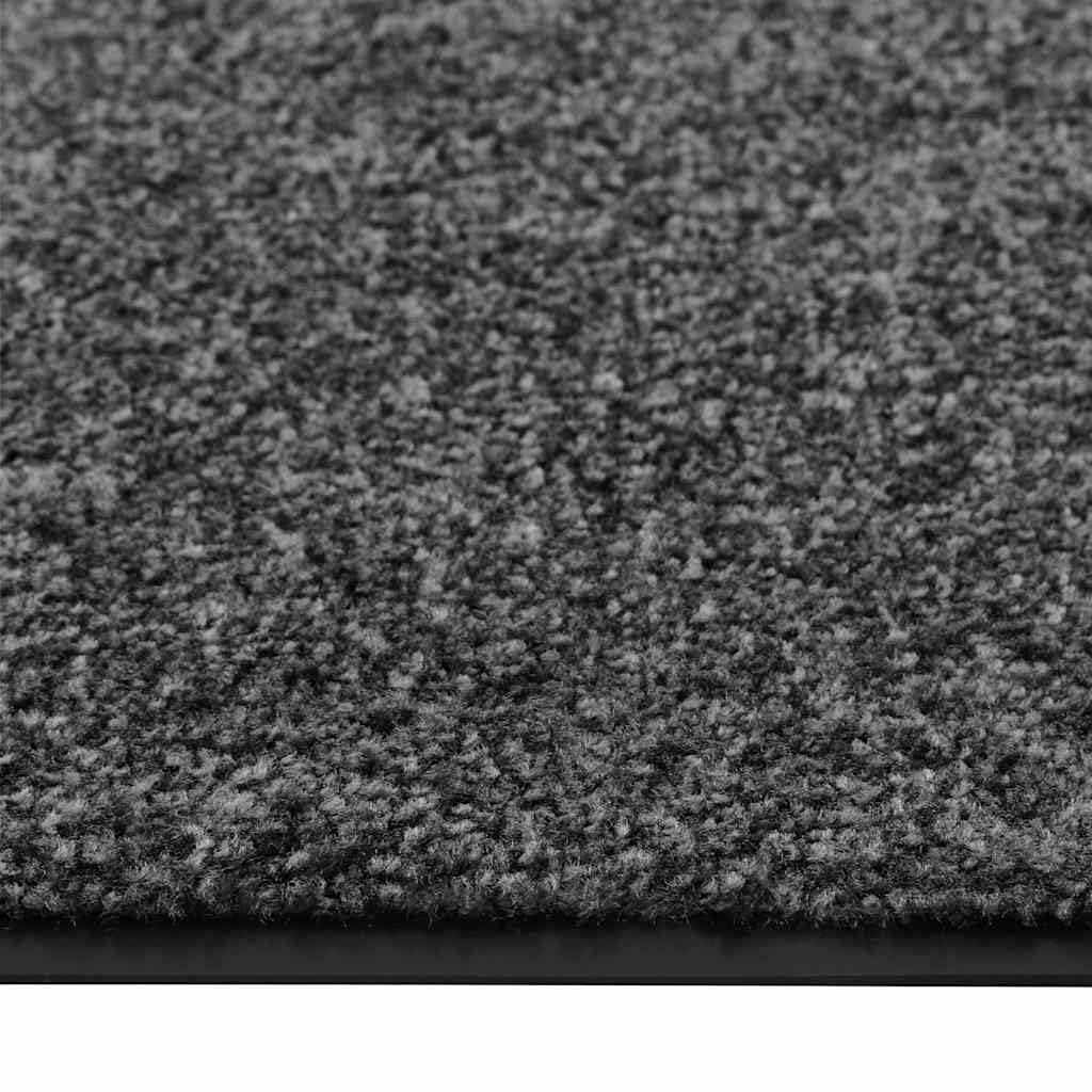 Felpudo lavable antracita 120 x 180 cm, parte trasera de PVC antideslizante, absorbe la humedad, ideal para interior y exterior, resistente, alfombrilla para entrada, pasillo, terraza