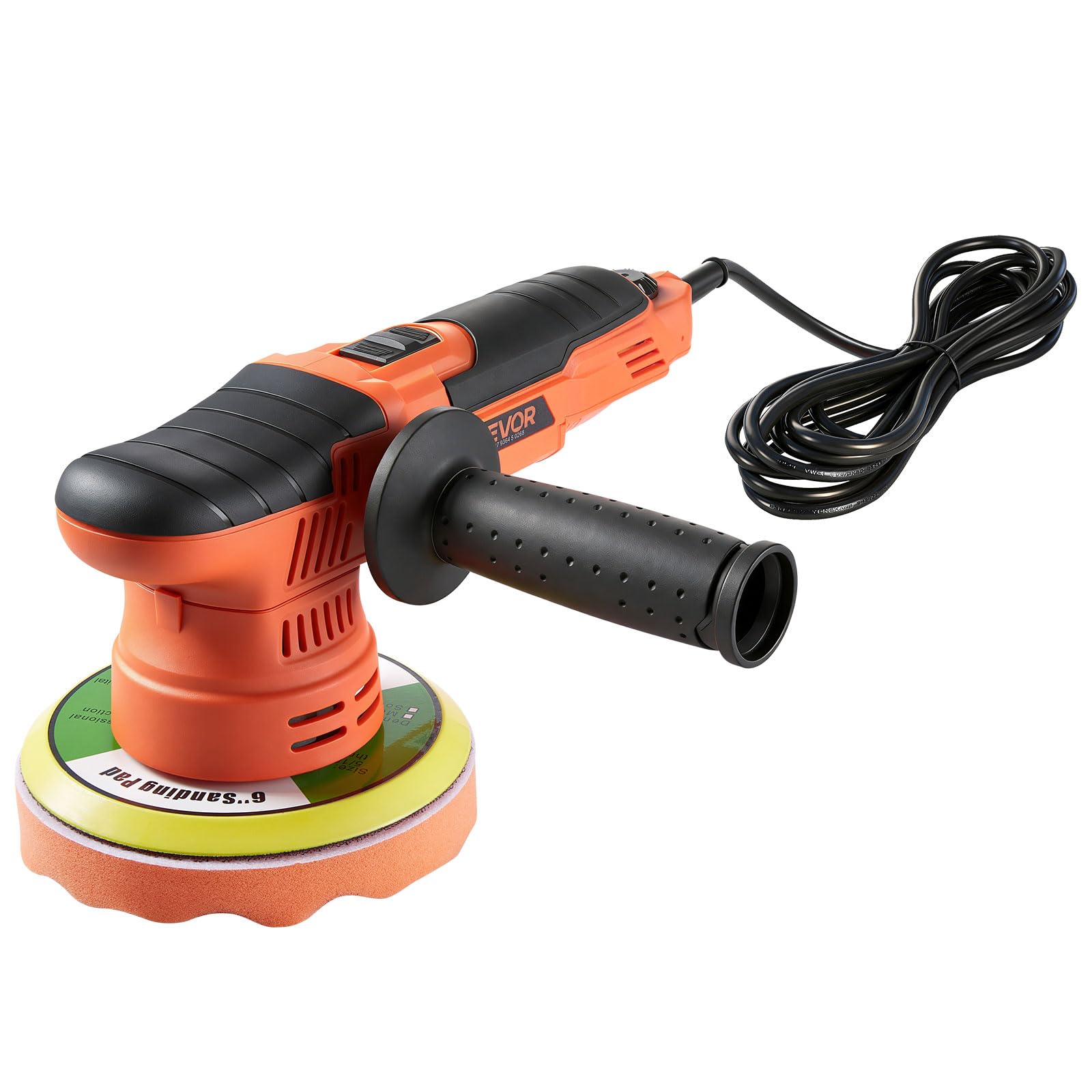 VEVOR Lucidatrice Orbitale Casuale per Auto 650 W, Lucidatrice a Doppia Azione da 150 mm, con 6 velocità Variabili da 2000 a 6800 Giri/Min, Kit per Ceratura, Lucidatura e Rimozione Graffi, Multiuso