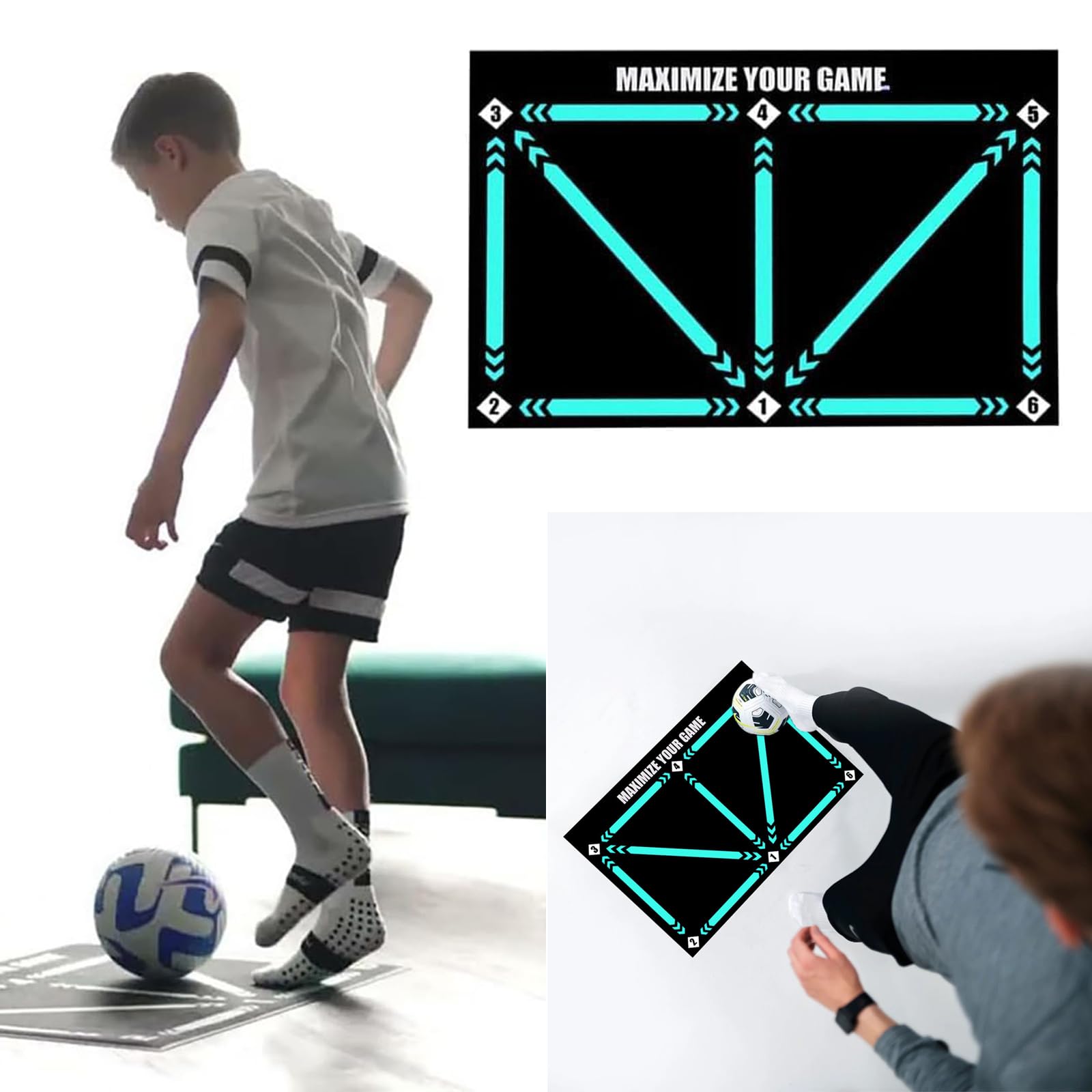 YFaith Tapis Foot, Antidérapant Tapis Football Entrainement