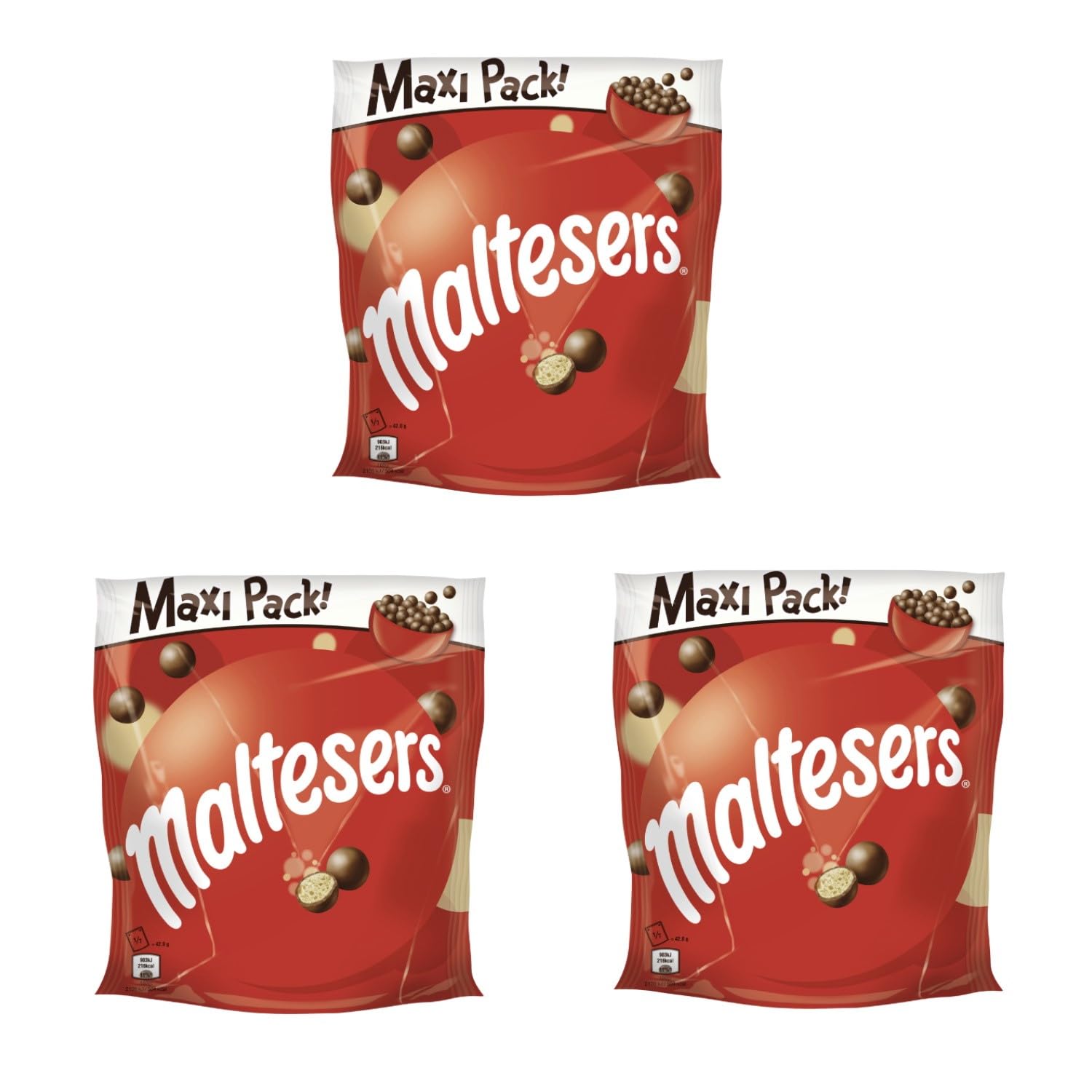 MALTESERS 3x 300g Schokokugeln Malzfüllung mit Milchschokoladenüberzug Schokolade