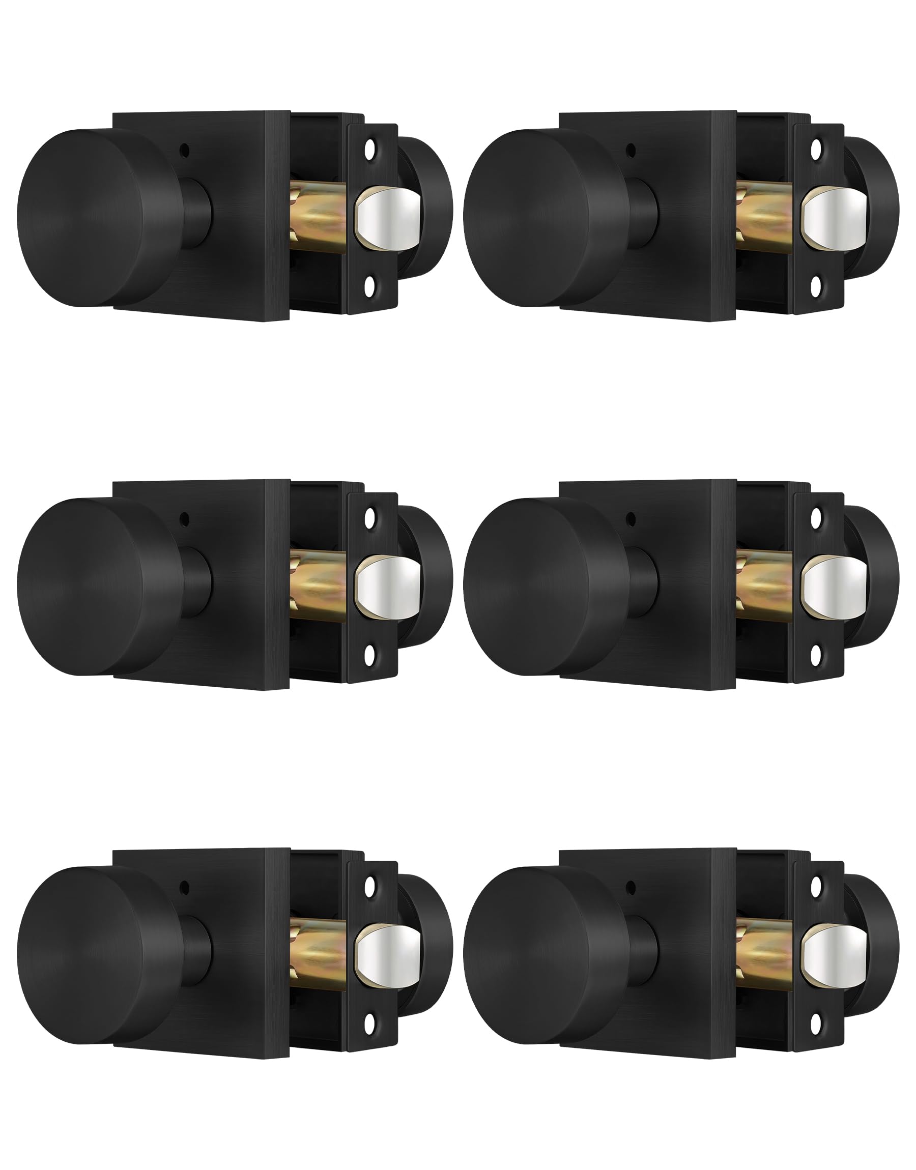 Matte Black Passage Door Knobs - 2 Pack -14