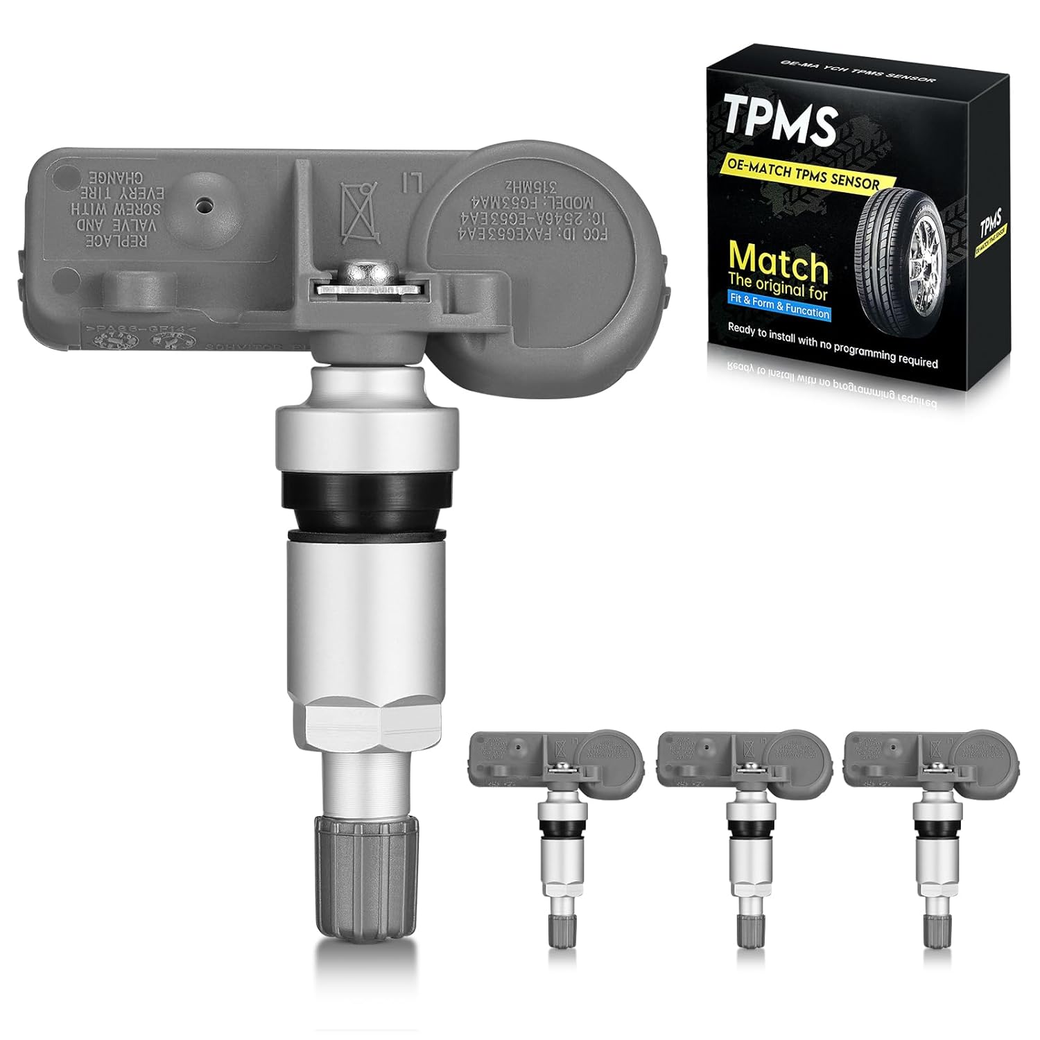 BDFHYK Aluminum Alloy Valve GM 315Mhz Tire Pressure Monitoring System TPMS Sensors Compatible with Chevy Silverado GMC, Compatible with Cadillac Buick Pontiac Saab Replace#13598771 13598772 13586335