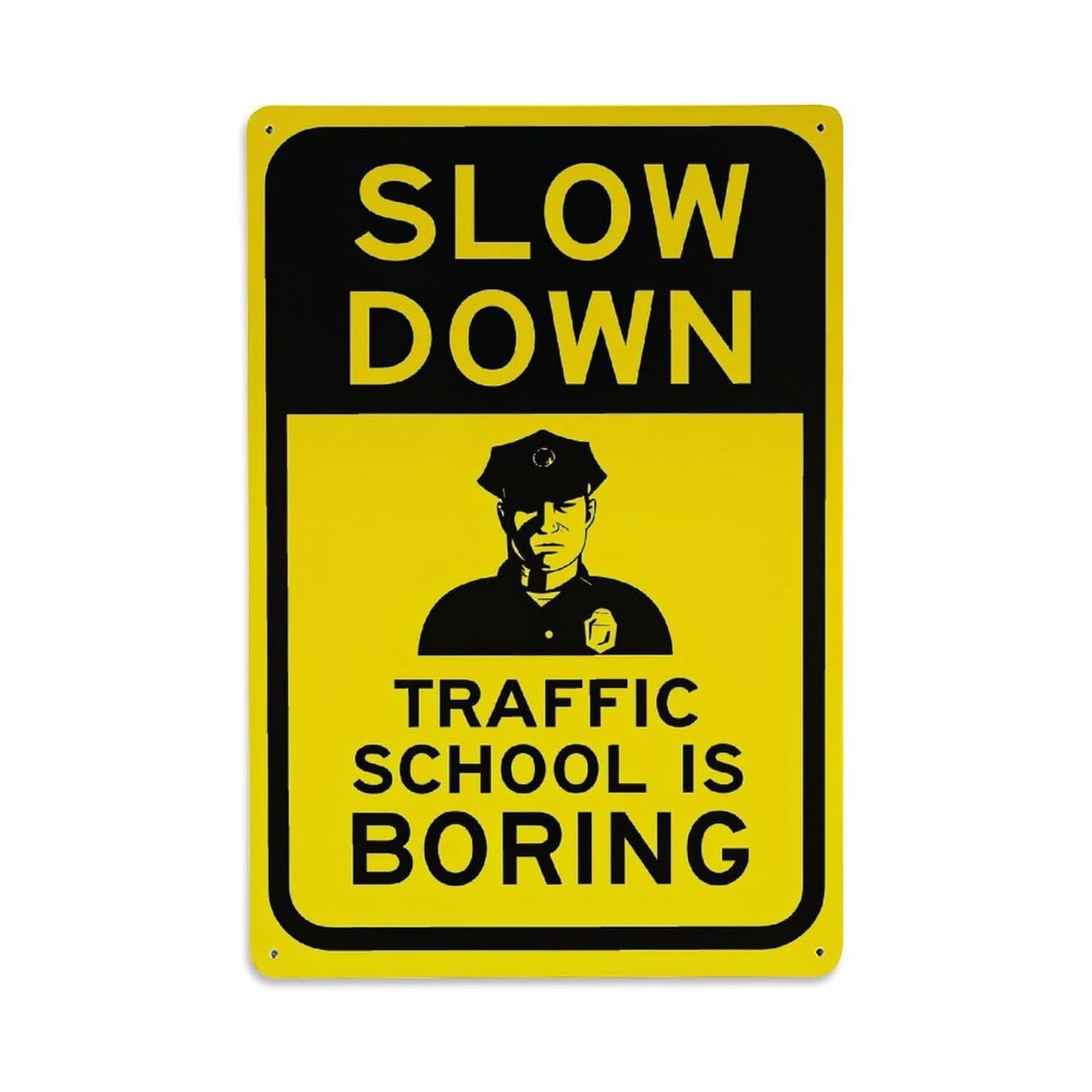Jdfenggu Vintage Slow Down Traffic School Is Boring Retro Metal Tin Sign, Decor Art Poster For Bar, Home, Man Cave, Kitchen, Laundry Room Gift 8X12inch