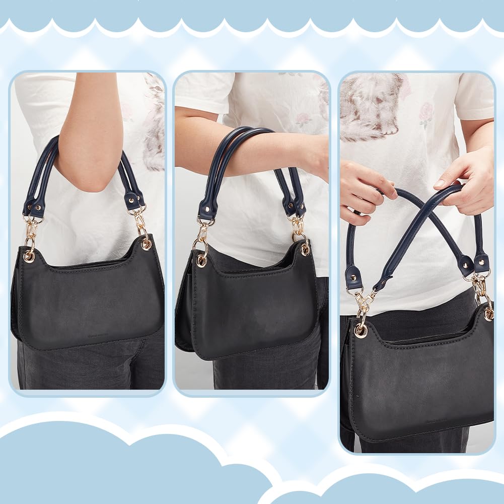 PH PandaHall Leder-Taschengriffe - 60 Cm Lange Griffe Mit Nieten, 10 Stück Set In 5 Farben