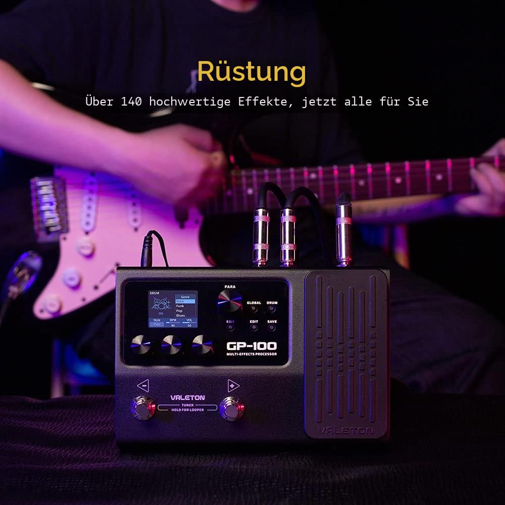 Valeton Effektpedal Multi-Effekte Gitarren Bass Prozessor (GP-100 Schwarz)