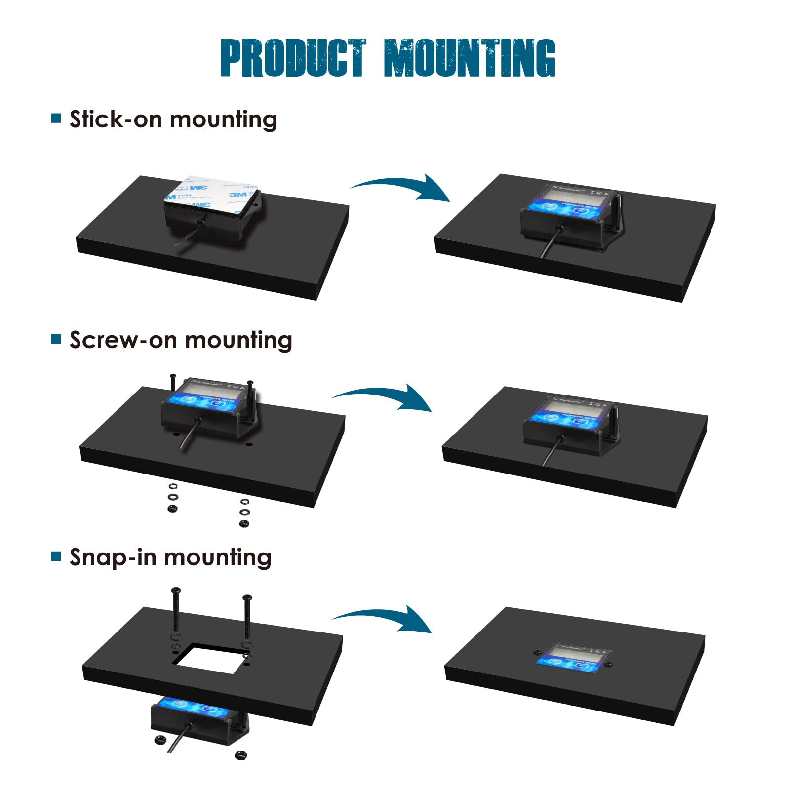 Amazon.co.jp: Runleader デジタルLCD時間タコメーター ワニ口クリップ