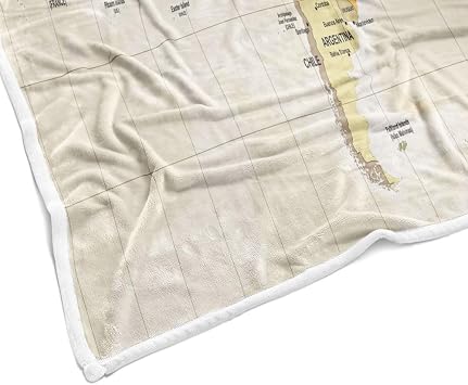 World Map Fleece Throw Blanket for Couch, Sofa - Vintage Topography Educational for College, Kids, Children - Geographical Throws for Bed, Travel, Camping - 50x60in