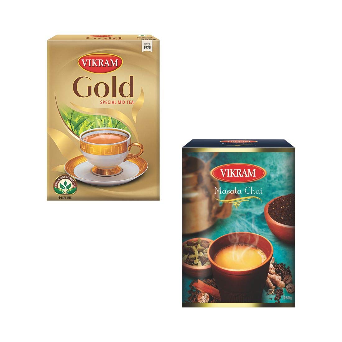 Vikram Tea Combo | Gold Special Mix Tea 500gm & Masala Chai - 250gm (Box of 2) (B08G8FPT4N) Amazon Price History, Amazon Price Tracker