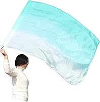 Vista 10 de Winged Sirenny Bandera de seda Poi, 50 pulgadas rectangular Spinning Playsilk Alabanza Profética Adoración Danza Banner (rojo)