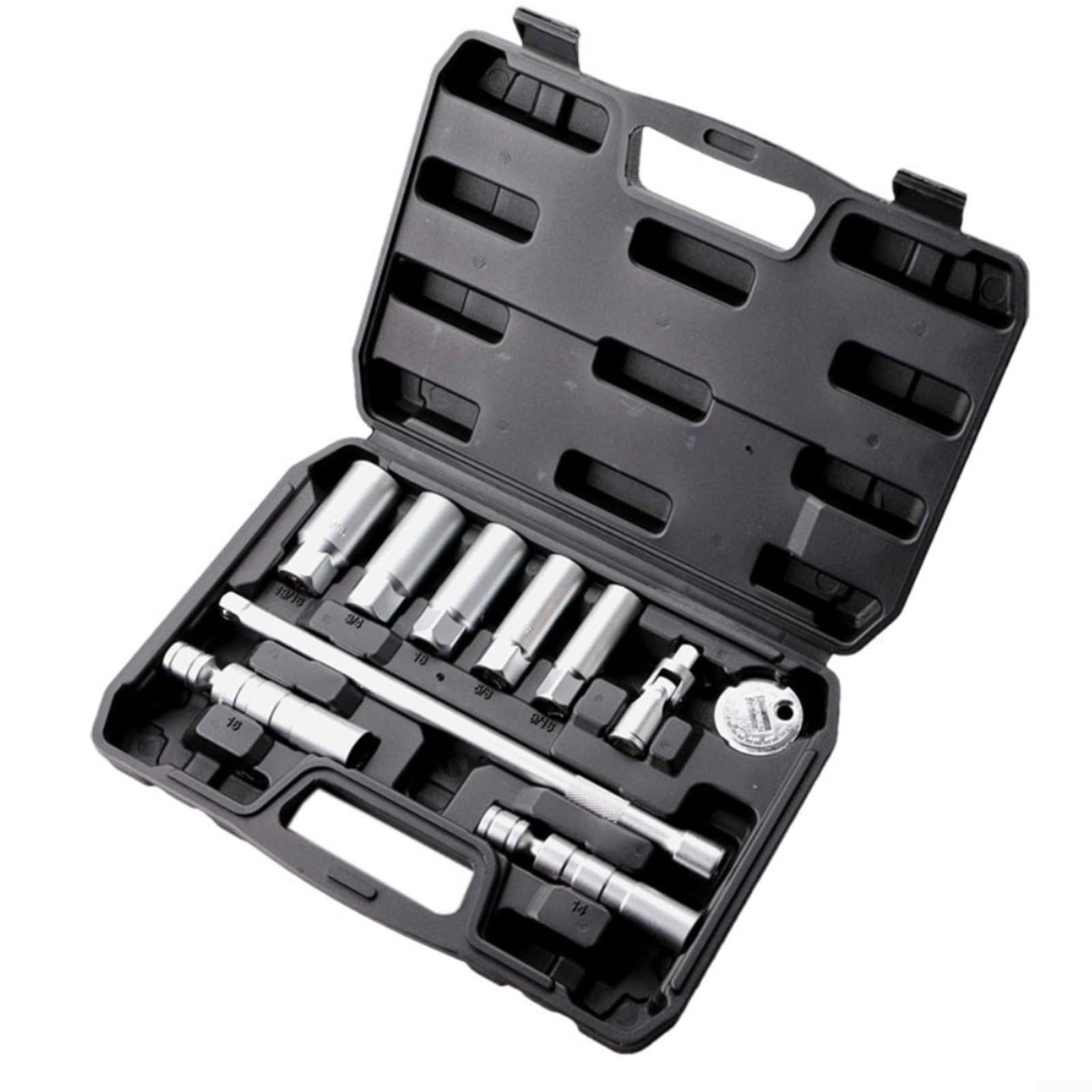 10-teiliges Zündschlüssel-Set 3/8 Zoll Magnetischer Drehschlüssel Kit Chrom-Vanadium Verlängerungsstange Rostbeständige Oberfläche für Automechaniker Garage Reparatur