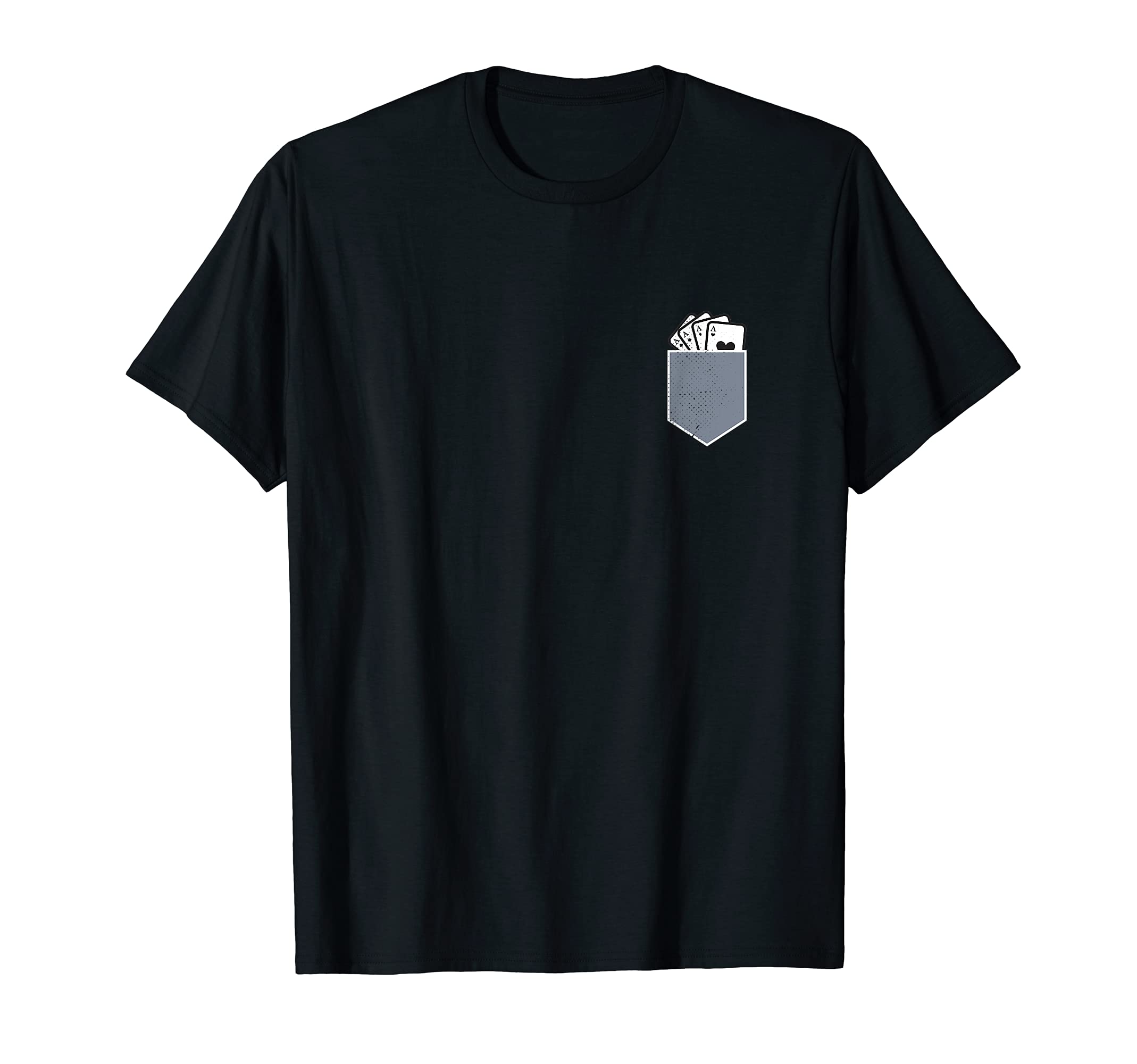 Card Playing Pocket Tee Aces Design Poker Playing Gambling T-Shirt