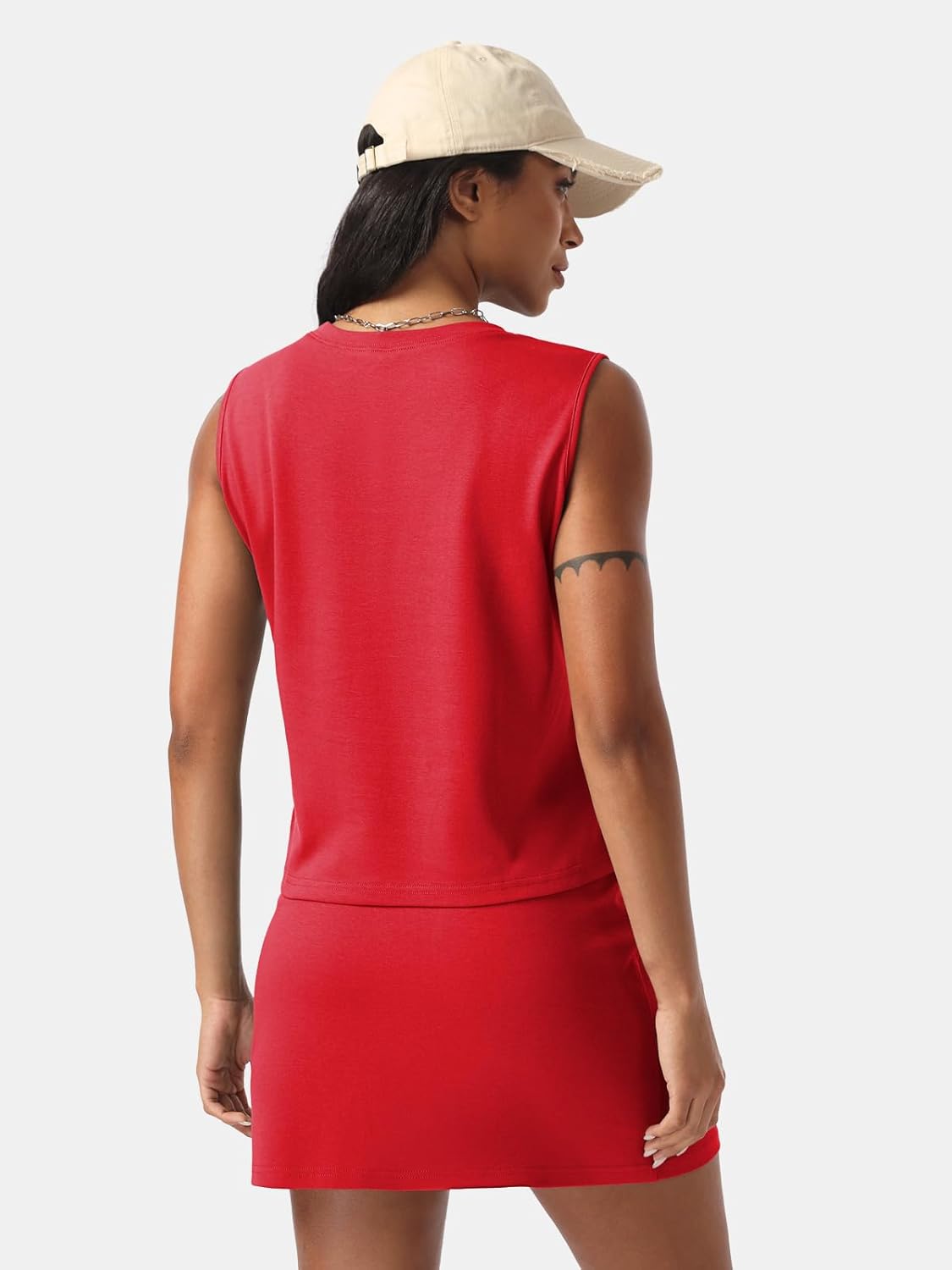 EXLURA Womens Summer 2 Piece Short Skirt Sets Sleeveless Top and Tennis Skorts Dressy Cotton Matching Sweatsuits Outfits 2026 - Image 6