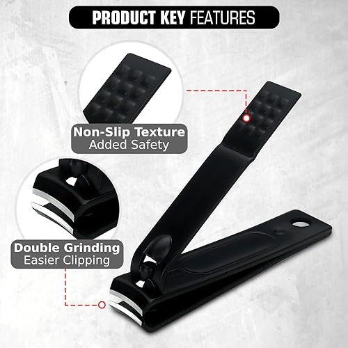 Miniatura 4 de AceMan Kit de cortaúñas  Herramientas personales de manicura y pedicura de acero inoxidable para hombres y mujeres, funda de cuero negro de lujo