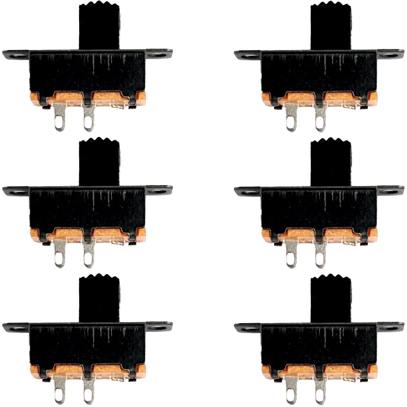 6 Pack Mini 23mm Slide Switch, SPST, 2-Pin Solder Lug - EX ELECTRONIX EXPRESS