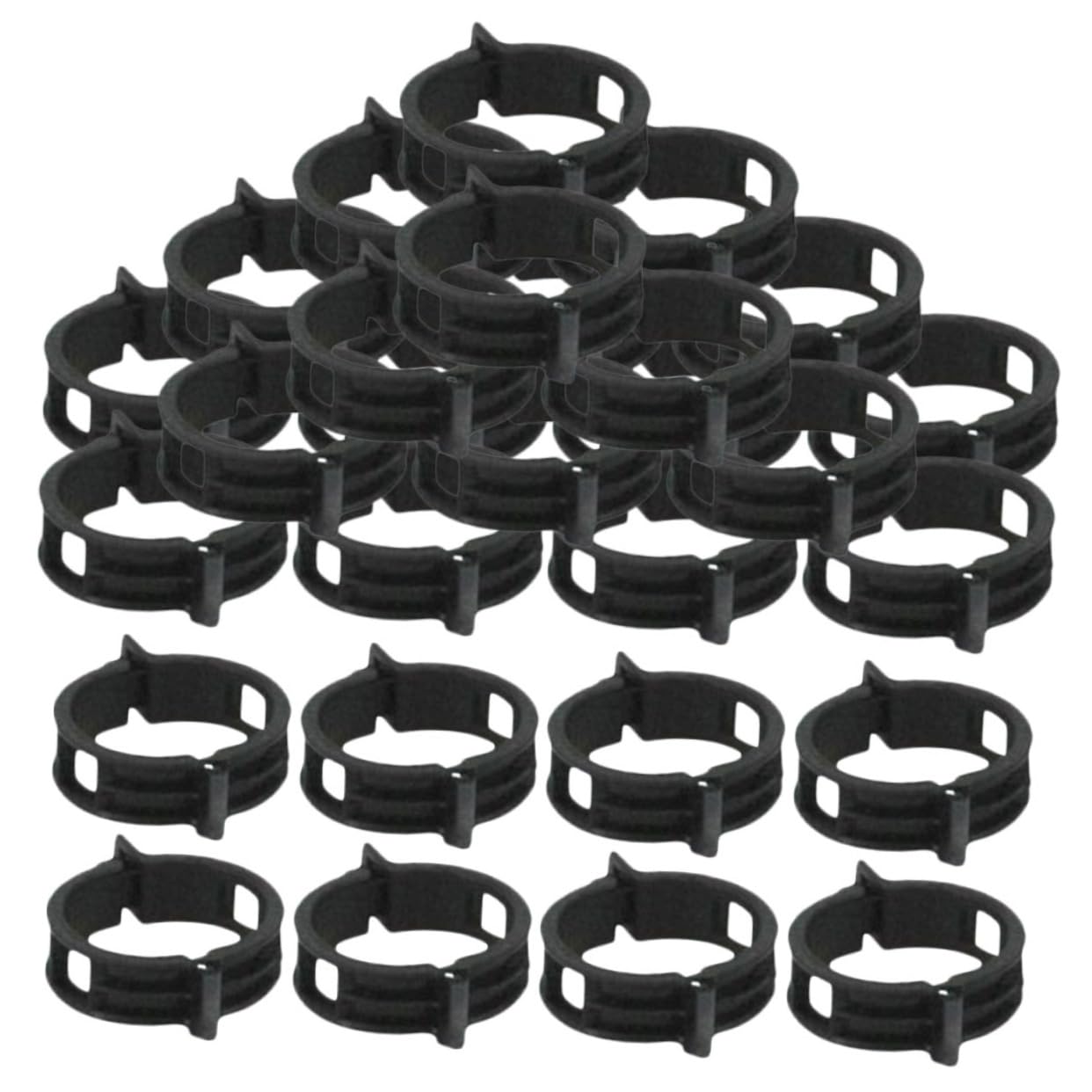 Abaodam 4 Sätze Pflanzenclips Gitter Pflanzenstützclips Im Freien Tomatenpflanzeunterstützung Blumenrankenclips Kletterpflanzen-Clip Gartenklemme Pp Black 100 Stück * 4