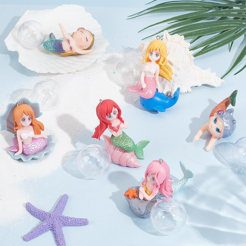 PLIGREAT 4 Pcs Floating Fish Tank Decorations, Cute Mermaid Aquarium Ornament Simulated Little Mermaid with Floating Device for Home Underwater World - Image 2
