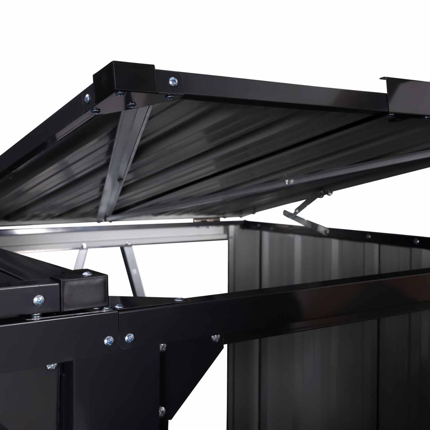 IDMarket - Cache Poubelle Double en Acier Gris Anthracite