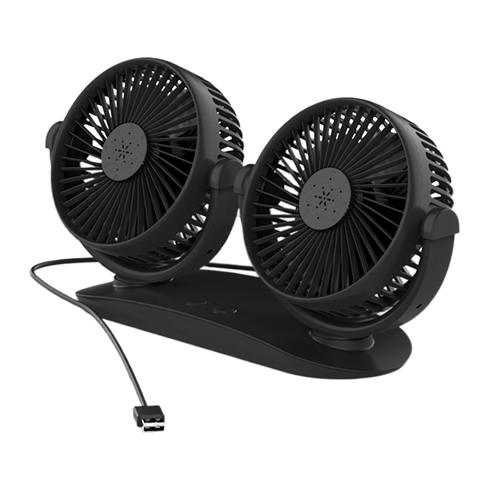 Ventilateur USB voiture double tête pour éliminer la chaleur du tableau de bord sans bruit