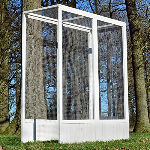 Voliere Cage a Oiseaux en Bois de Haute Qualite 52 x 114 x 136 cm Extension Modele Luise 310
