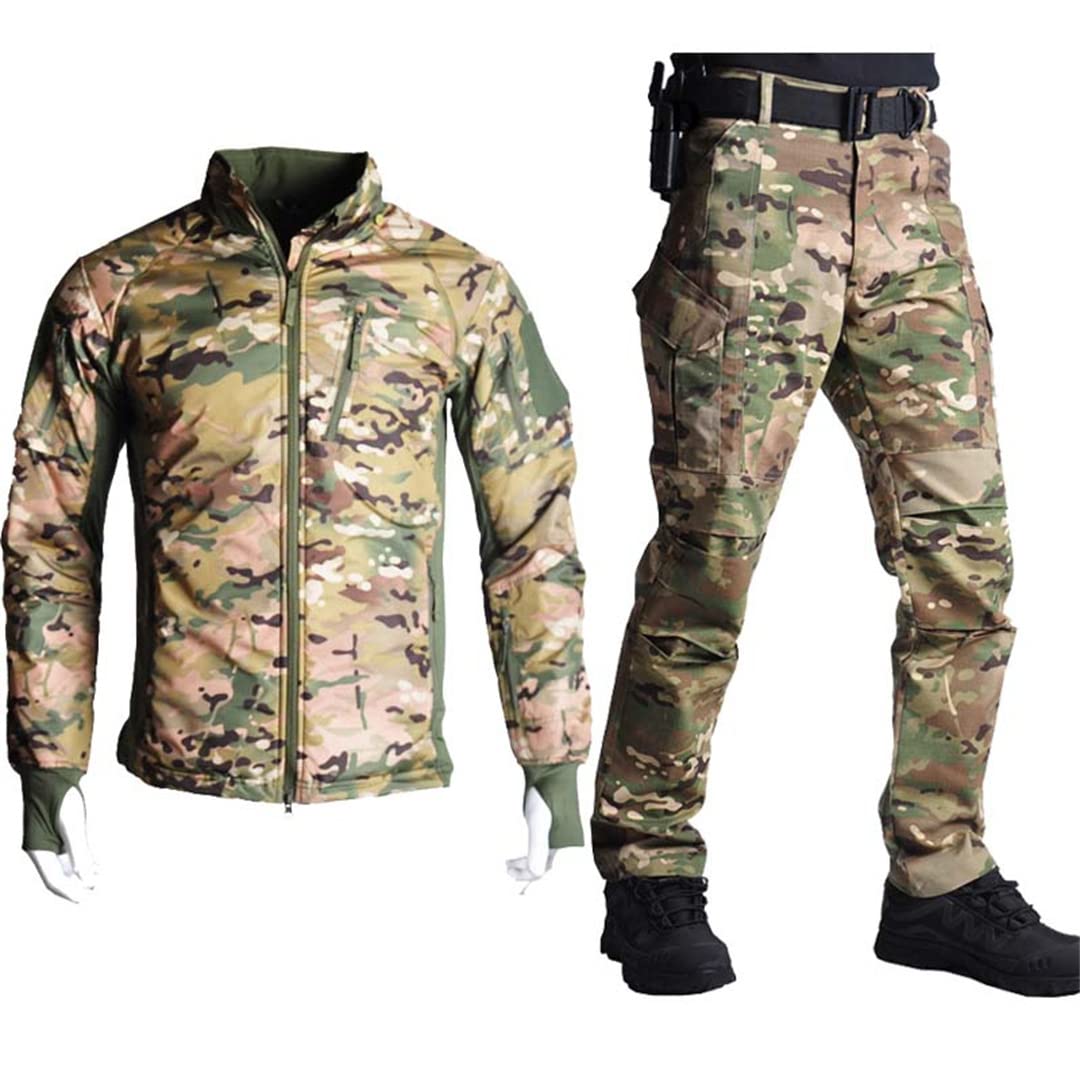 Taktyczna kurtka rowerowa softshell spodnie polowanie ubrania wojskowy mundur wiatroszczelny kombinezon kempingowy, Kurtka CP, XXL