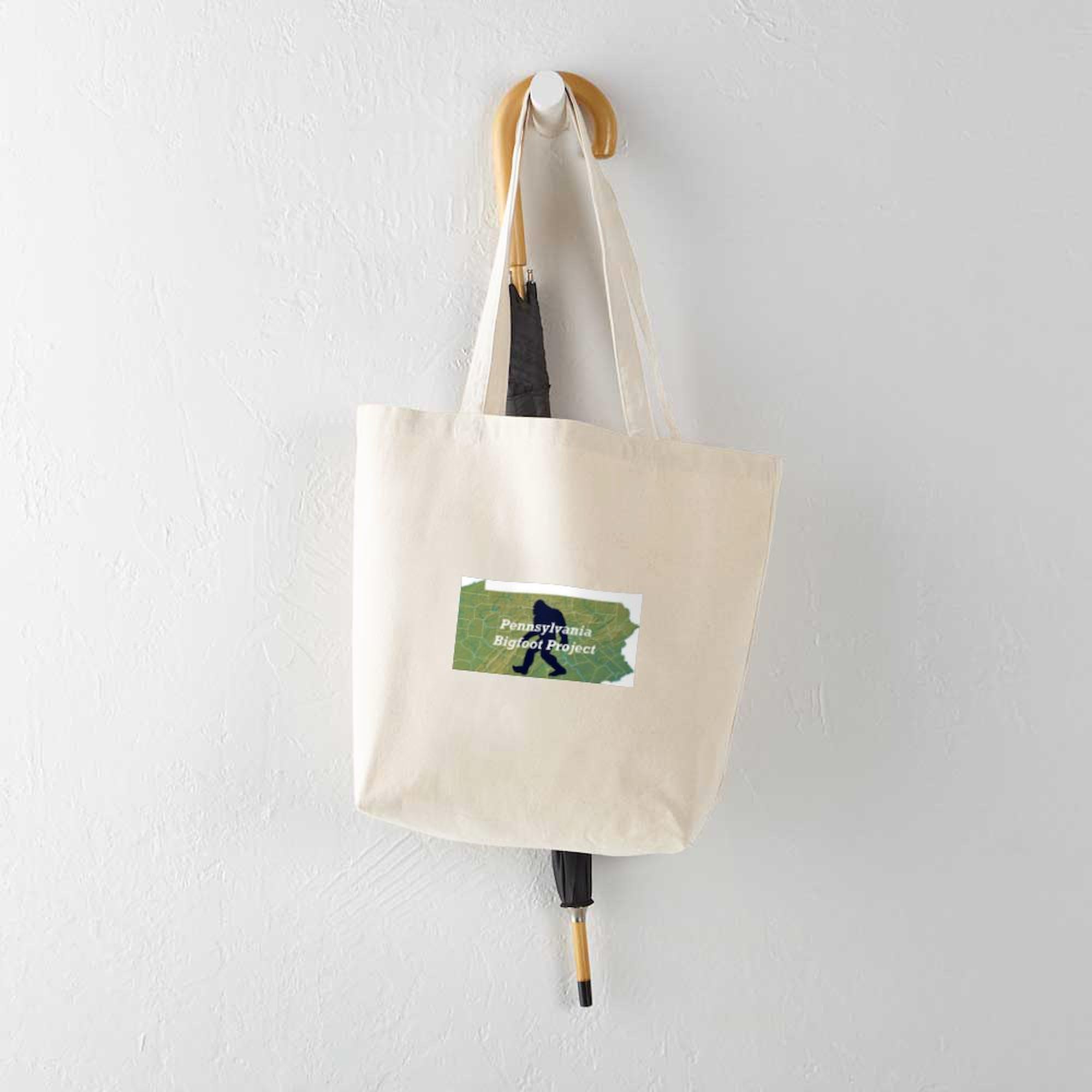 CafePress Bigfoot Hide And Seek Tote Bag - Natural Canvas Reusable Shopping Bag