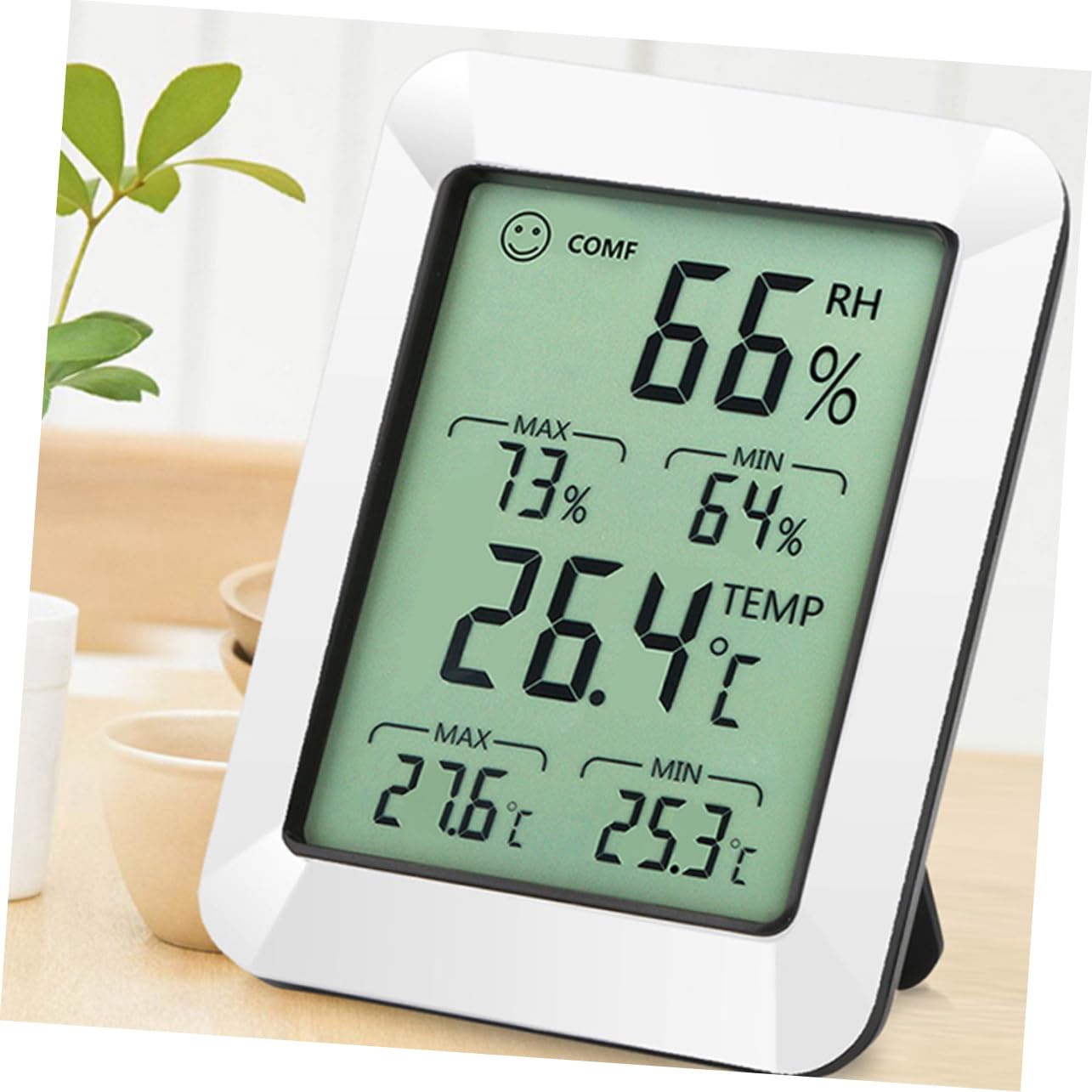 BESPORTBLE 2stücke Digitales Thermometer Mit Hygrometer Temperatur Und Luftfeuchtigkeitsmonitor Kompakt Und Tragbar Für Zuhause Ohne Batterie