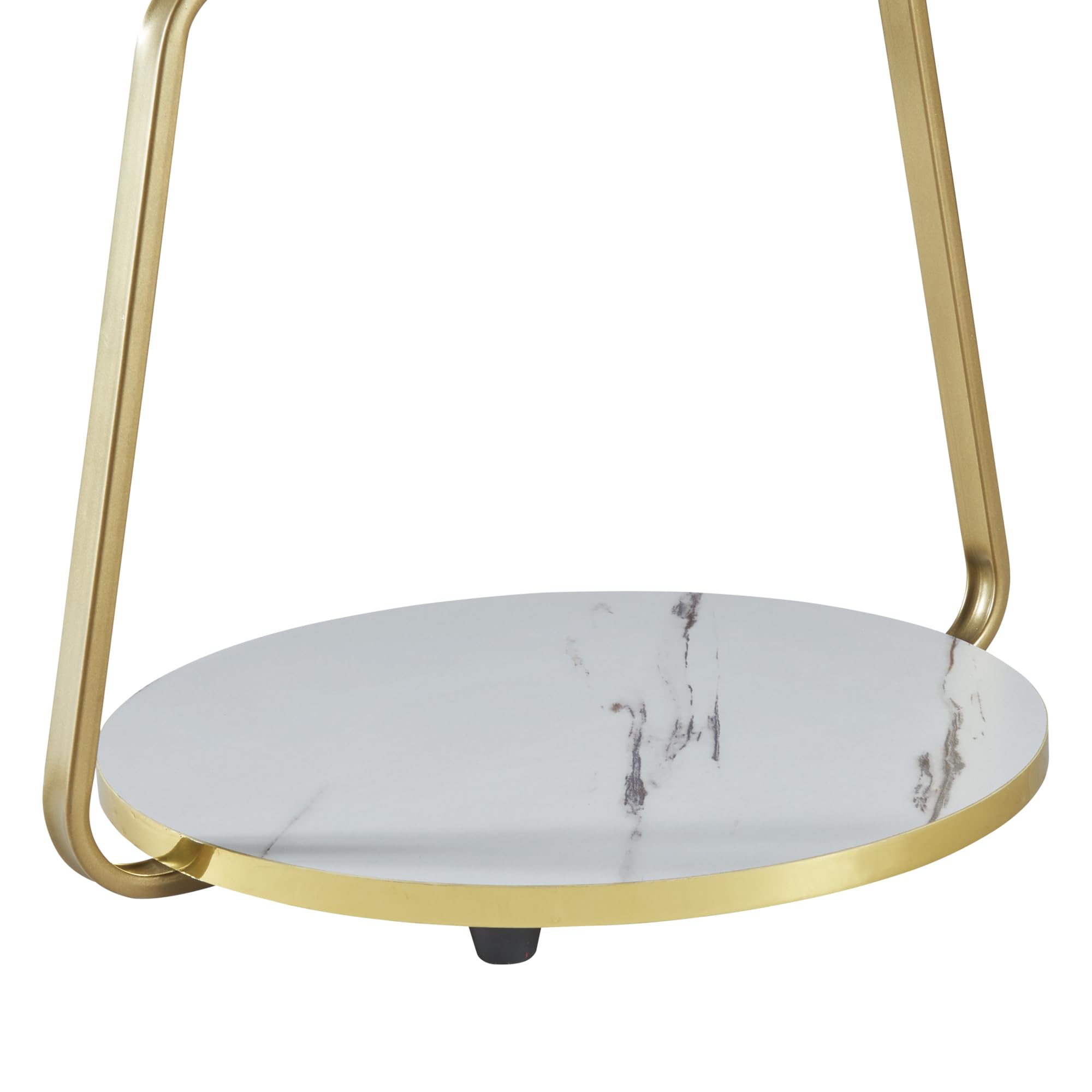 [en.casa] Tavolino da Divano (AxLxP) 74 x 46 x 37 cm Tavolino Basso con Telaio in Metallo e 3 Piani d'Appoggio - Marmo Bianco/Marmo Nero