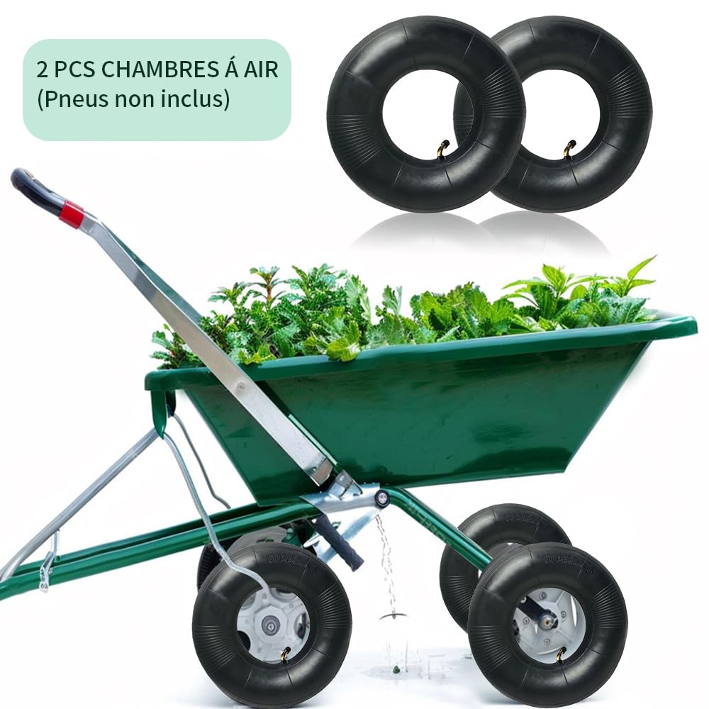 Cámara De Aire Para Carretilla 4.10/3.50-4 - Válvula Curvada, Capacidad 120 Kg, Para Carros Y Mini Vehículos