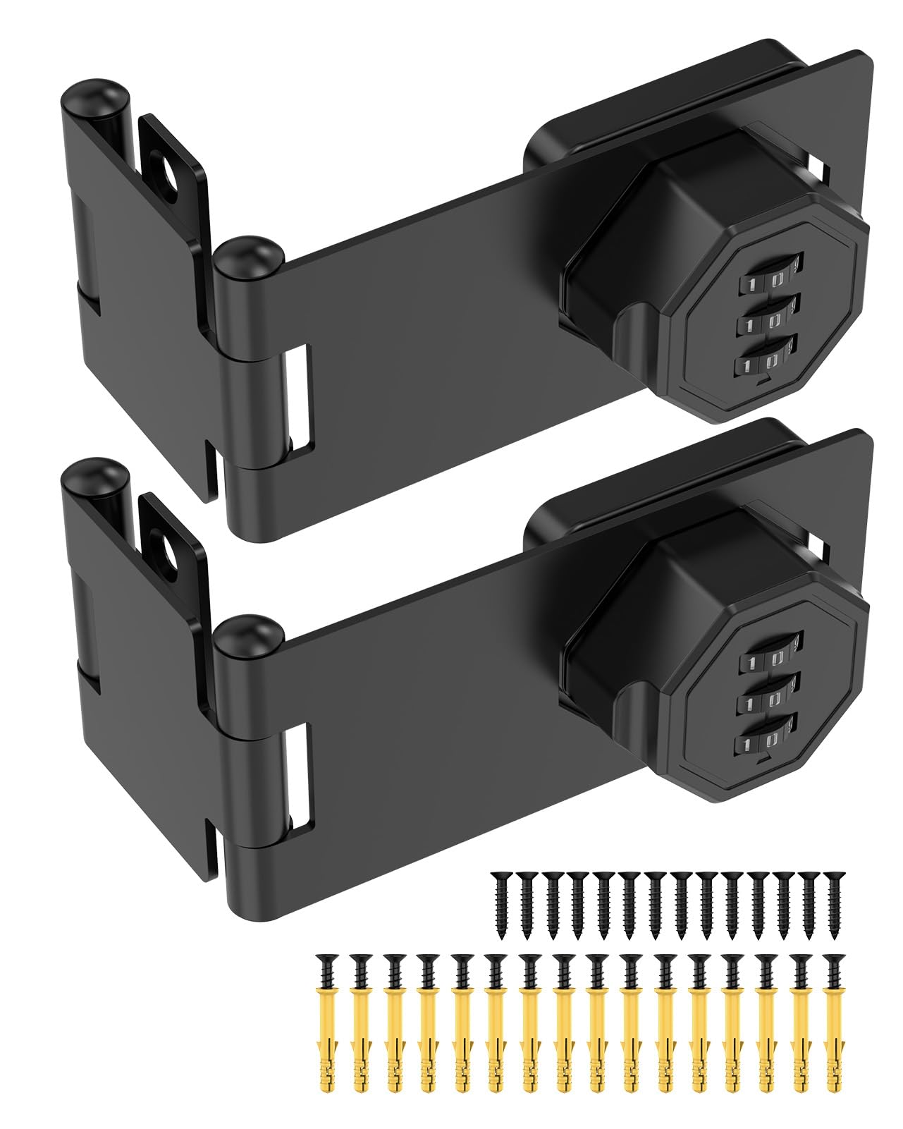MeBantoo 90 Degree Cabinet Combination Door Lock Latch, Zinc Alloy Password Rotary Hasp Lock